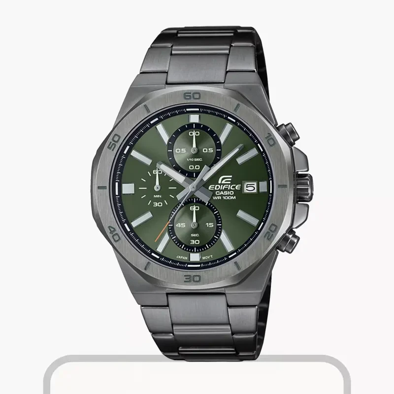 Casio Edifice Chronograph Dark Green Dial Men's Watch- EFV-640DC-3AV